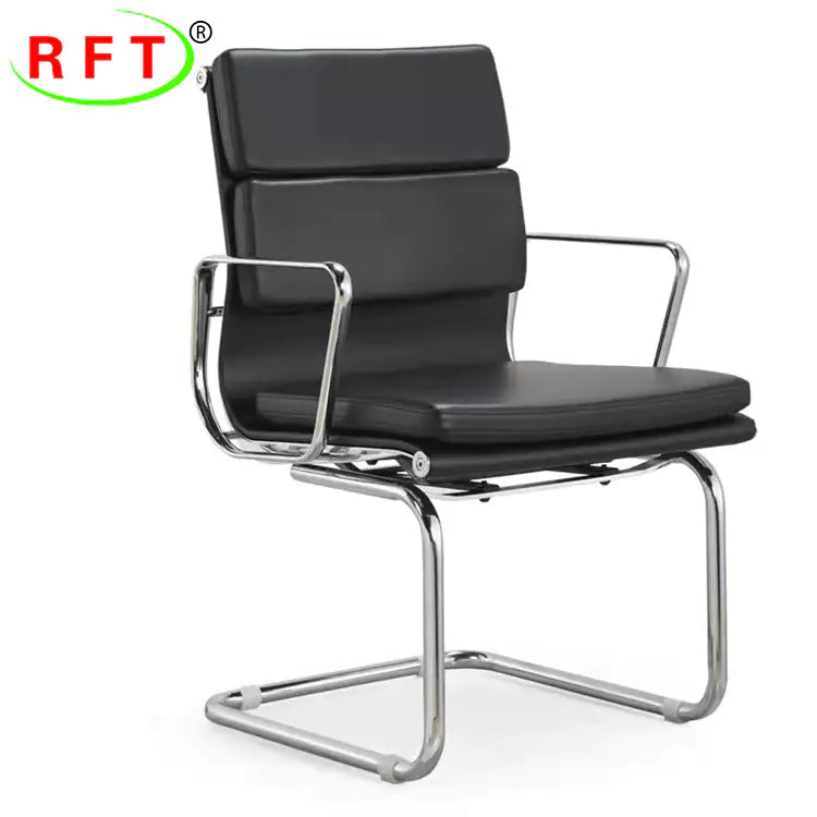 Ergonomic Soft Upholstered Office Chair with Aluminum Frame
