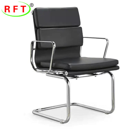 Ergonomic Soft Upholstered Office Chair with Aluminum Frame