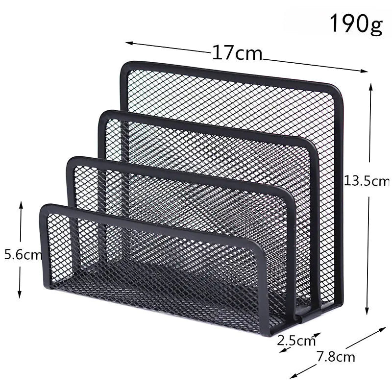 Metal Mesh Bookshelf with Wire Bookends