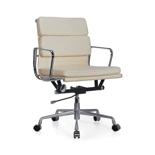 Ergonomic Soft Upholstered Office Chair with Aluminum Frame