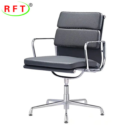 Ergonomic Soft Upholstered Office Chair with Aluminum Frame