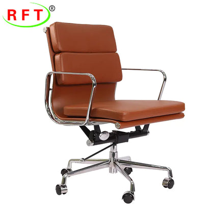 Ergonomic Soft Upholstered Office Chair with Aluminum Frame
