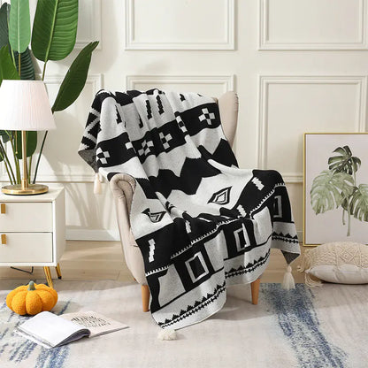 Nordic Style Luxury Knitted Throw Blanket for Office