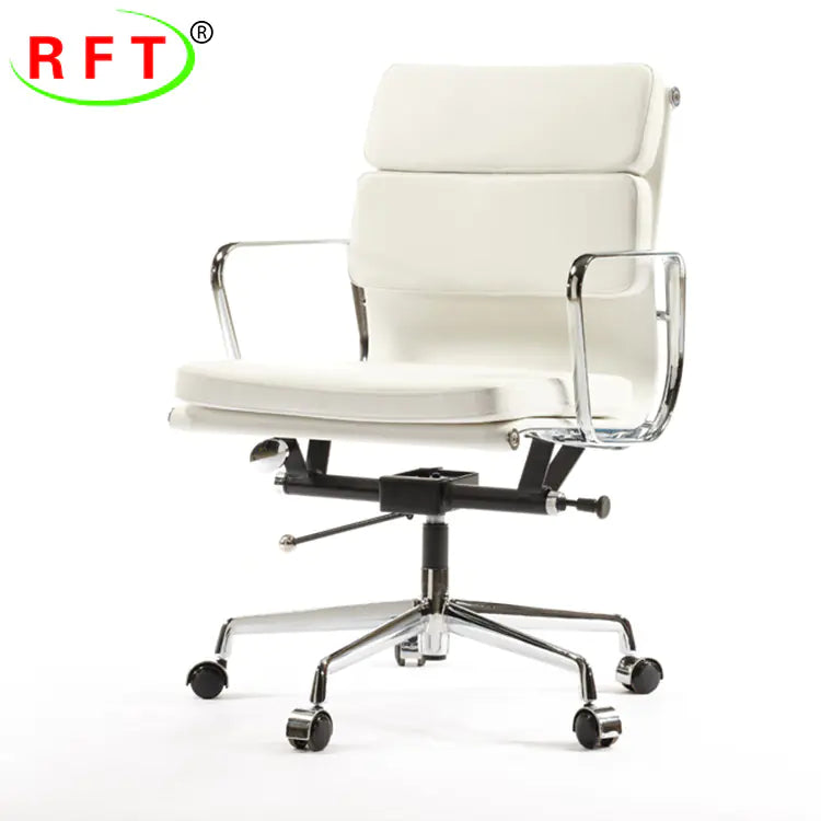 Ergonomic Soft Upholstered Office Chair with Aluminum Frame